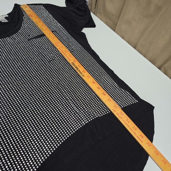 Alberto Makali Top Womens Medium Black Long Sleeve Metallic Studs Punk Gothic - Picture 10 of 12